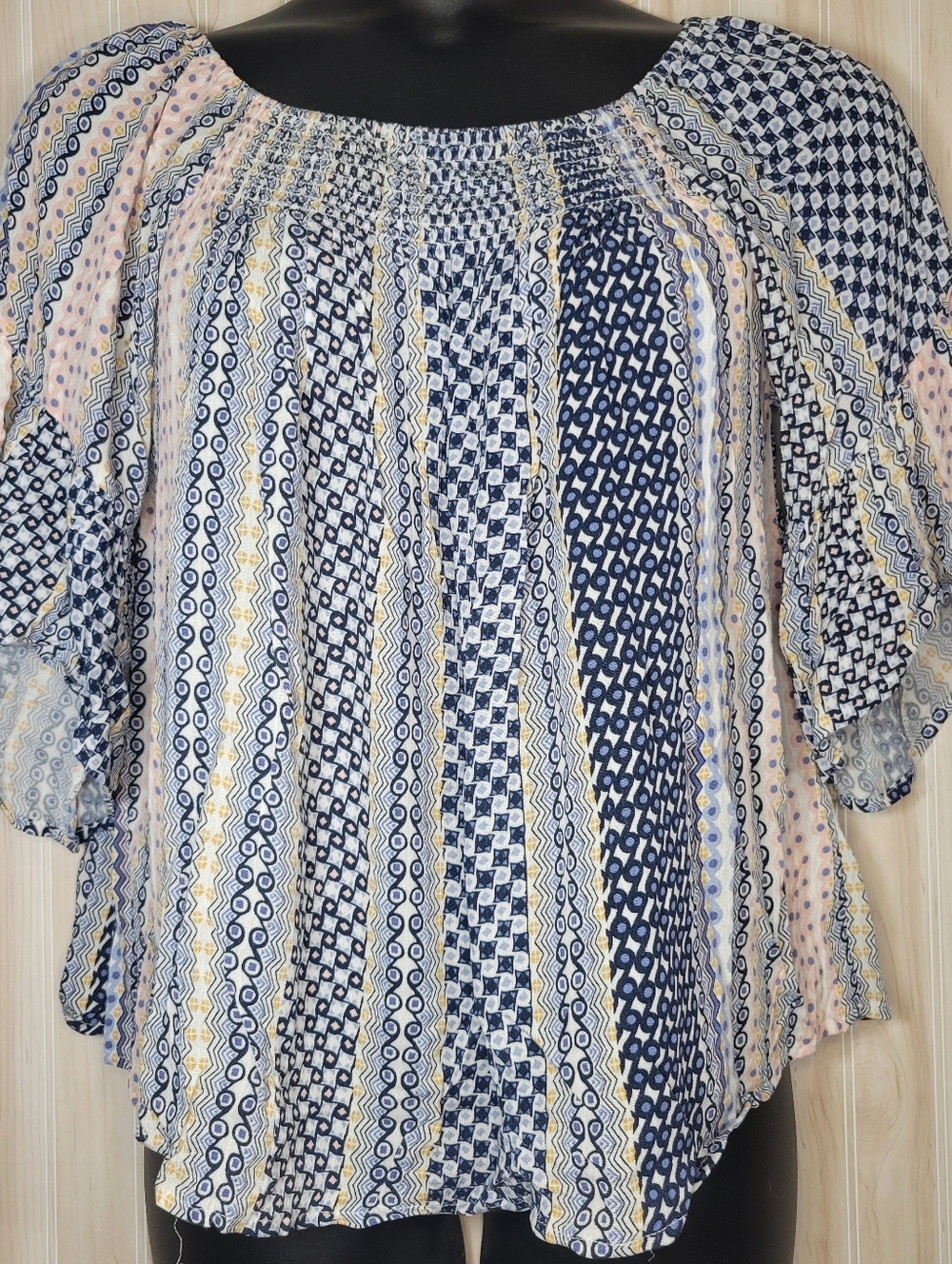 bobeau Boho Peasant Top Sz Sm